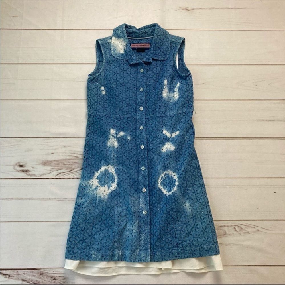 Vineyard Vines Sleeveless Blues Eyelet Dress